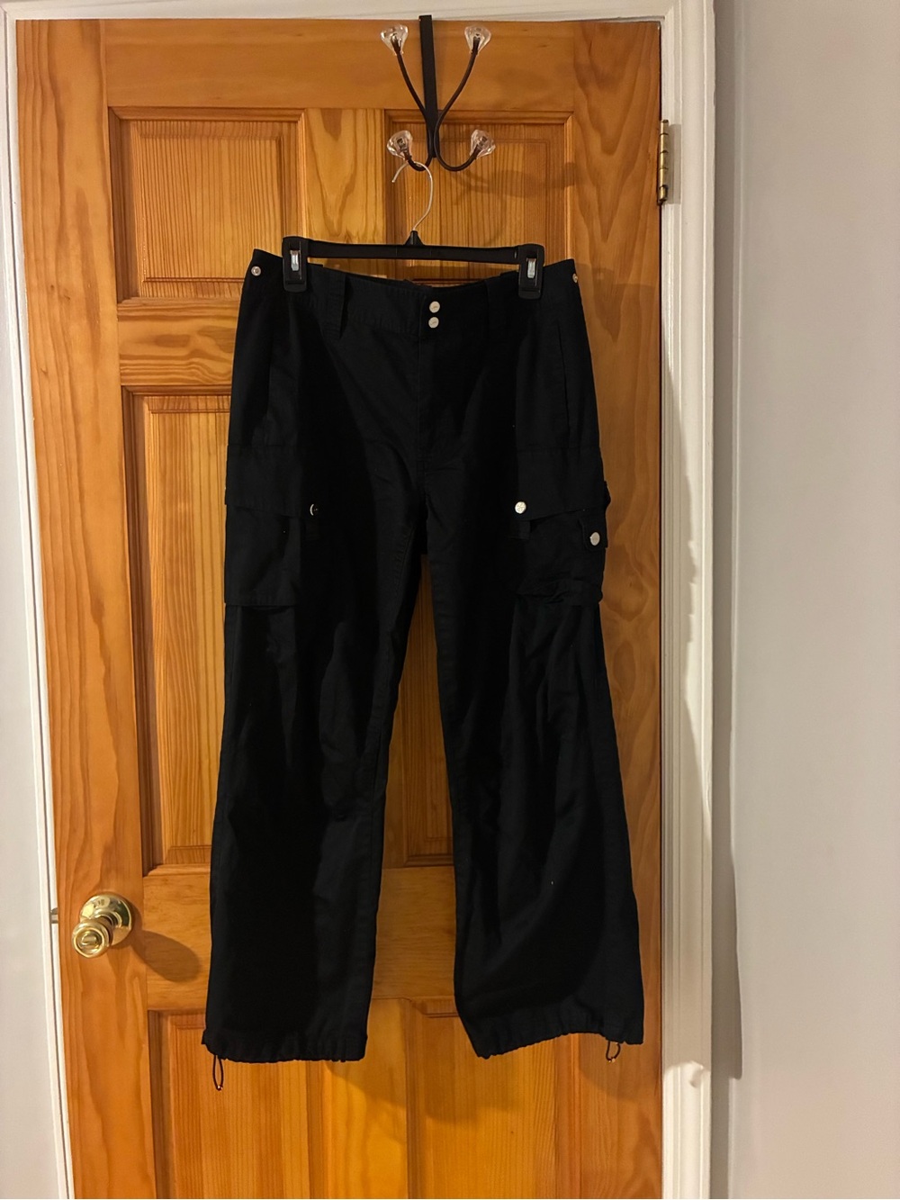 Ralph Lauren Black Wide-Leg Cargo Pants